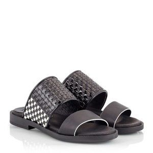 Miista Reflective Leather Amanda Slide Size 40